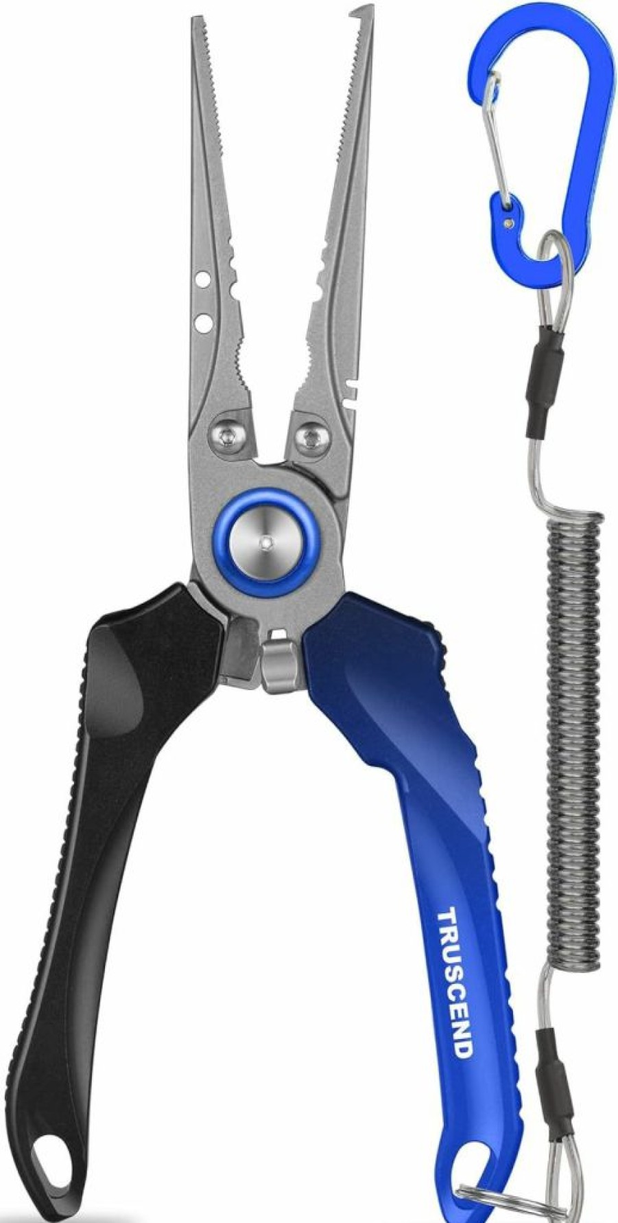 TRUSCEND | Truscend Fishing Pliers Saltwater With Mo-V Blade Cutter, Corrosion Resistant Teflon Coated Muti-Function Fishing Gear As Split Ring Plier Line Cutter Hook Remover, Fishing Gifts For Men Unique