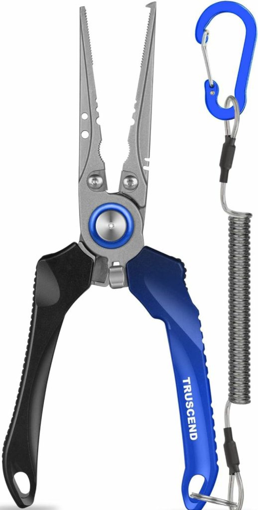 TRUSCEND | Truscend Fishing Pliers Saltwater With Mo-V Blade Cutter, Corrosion Resistant Teflon Coated Muti-Function Fishing Gear As Split Ring Plier Line Cutter Hook Remover, Fishing Gifts For Men Unique