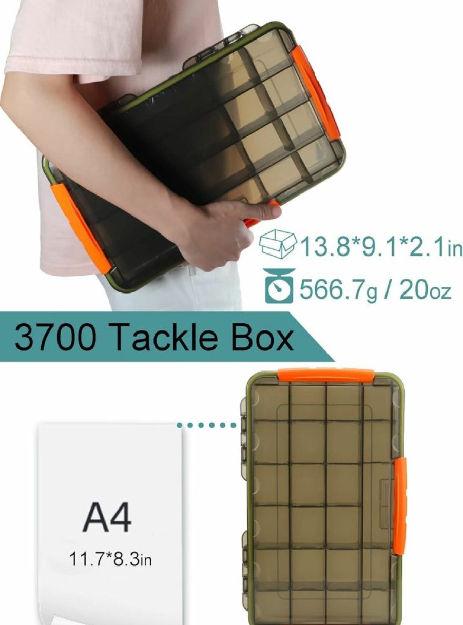 Avlcoaky | Avlcoaky Waterproof Tackle Box 3700 Tackle Trays Snackle Box Container With Dividers Kayak Fishing Storage Box Lure Organizer Box