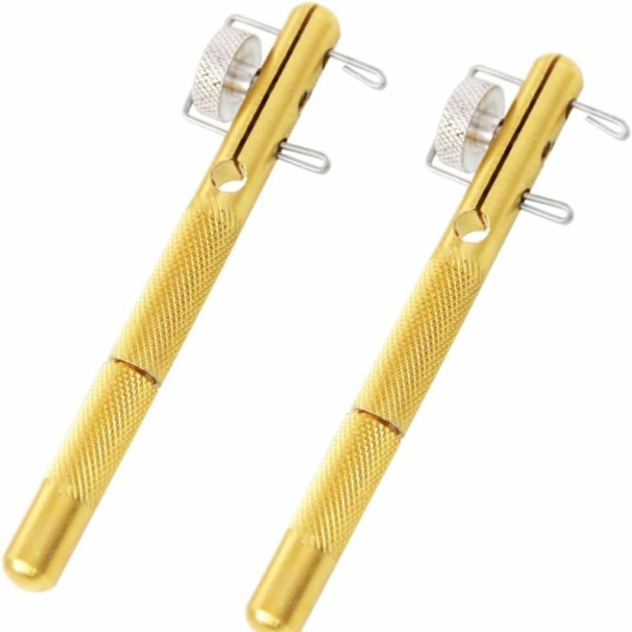 lasenersm | Lasenersm 2 Pieces Fishing Line Knot Tying Tool Fishing Line Knotter Fishing Hook Knot Tying Tool Metal Fishing Line Hook Tie Device Fishing Hook Knot Tying Tool Fishing Knot Tying Tool, Golden