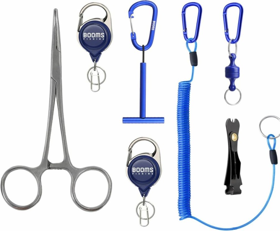 Booms Fishing | Booms Fishing Ff3 7 Pcs Fly Fishing Tools Kit, Fishing Knot Tool And Line Clipper Retractor, Magnetic Net Release With Lanyard, Fly Fishing Tippet Spool Holder, Hook Remover Forceps