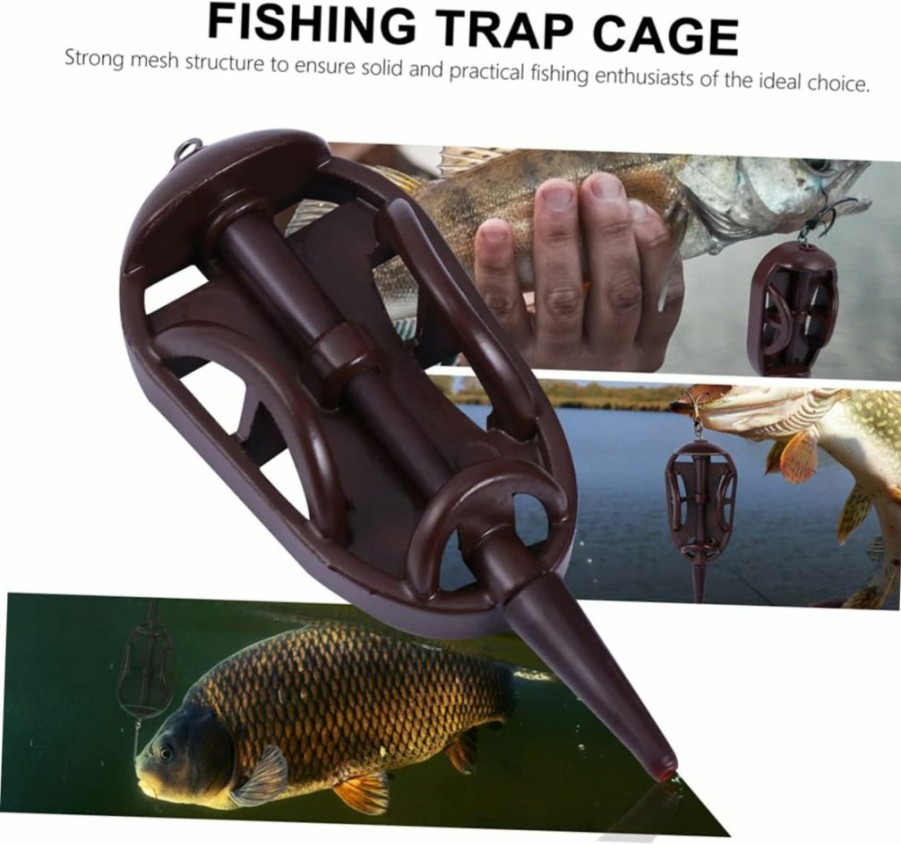 Happyyami | Happyyami 4Pcs Bait Cage Fish Fishing Bait Cage Fishing Cage Fishing Basket Fishing Feeder Fishing Tool Fishing Cage Fishing Lure Cage Fish Bait Cage Zinc Alloy Carp Accessories