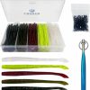 CWSDXM | Cwsdxm Worm Soft Plastic Bait Kit 100Pcs 4 Inch Worms Fishing Lures 100Pcs O-Rings And Wacky Rig Tool Fishing Worms For Bass