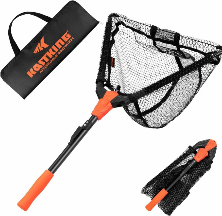 KastKing | Kastking Pontus Fishing Net Fish Landing Net, Foldable & Lightweight Freshwater Fishing Landing Net With Built In Length Scale, Aluminum Handle, Fish-Friendly Mesh For A Safe Release, Fishing Gifts For Men