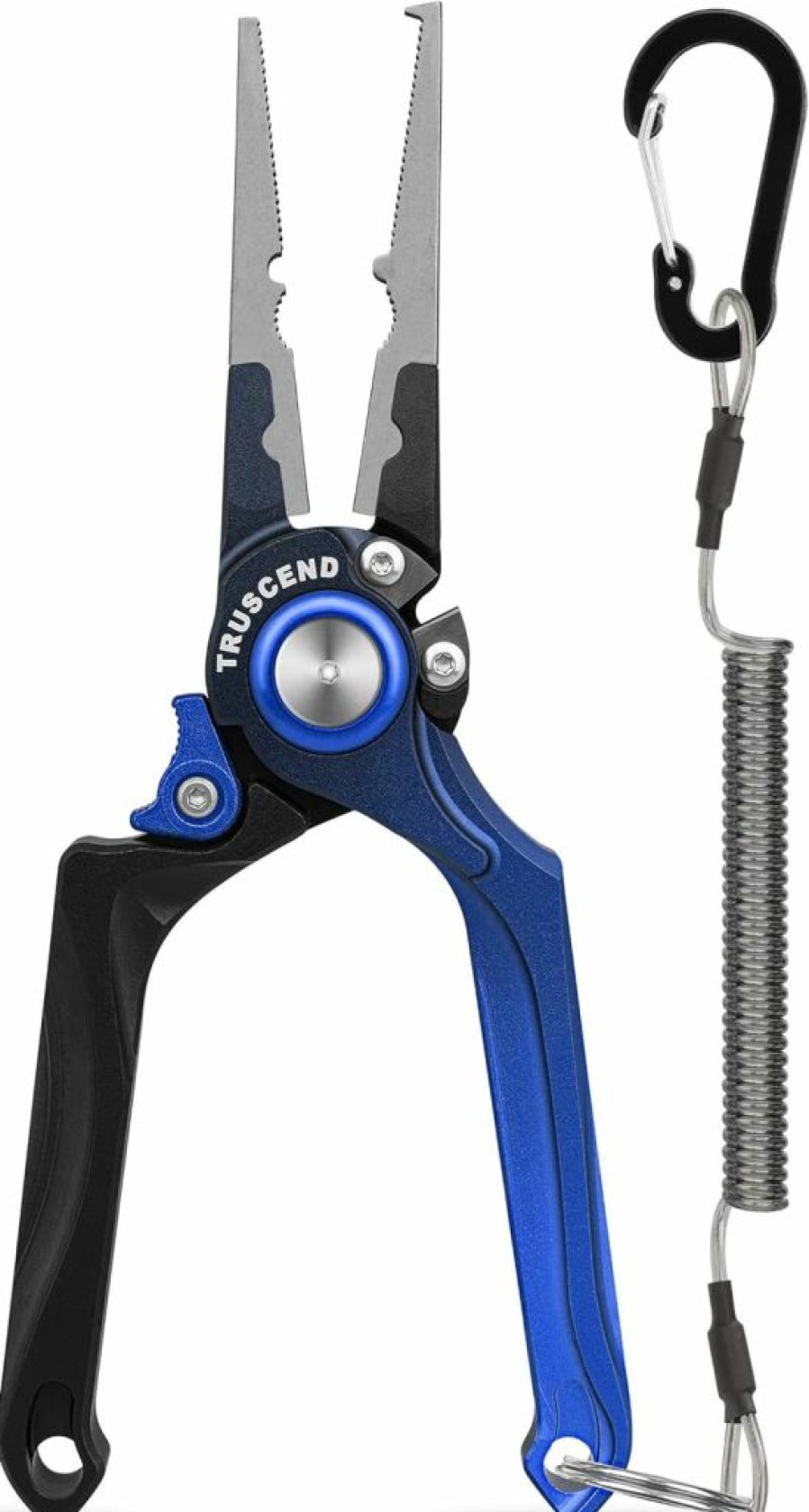 TRUSCEND | Truscend Fishing Pliers Saltwater With Mo-V Blade Cutter, Corrosion Resistant Teflon Coated Muti-Function Fishing Gear As Split Ring Plier Line Cutter Hook Remover, Fishing Gifts For Men Unique