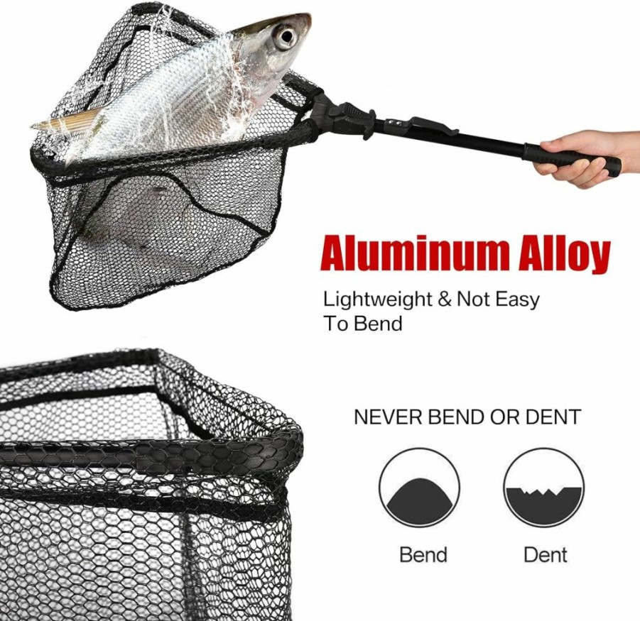 Neween | Neween Fishing Net With Hook-Proof, Adjustable Collapsible Telescopic Fishing Landing Net