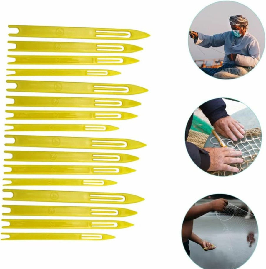 Yardwe | Yardwe 40Pcs Fishnet Repair Tool Hand Sewing Needles Cast Nets Tools Gill Net Restorer Tool Fishing Tool Kit Fish Netting Braiding Tool Fishing Net Repair Plastic Repair Needle To Weave