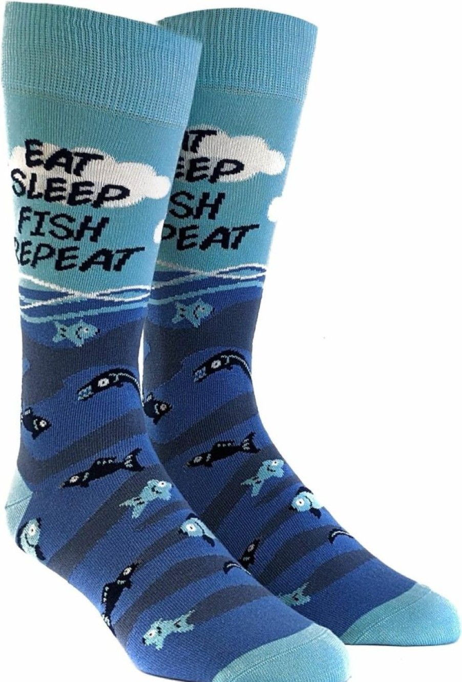 Crazy Dog T-Shirts | Mens Eat Sleep Fish Repeat Socks Funny Cool Novelty Fishing Crazy Gift Idea For Dad