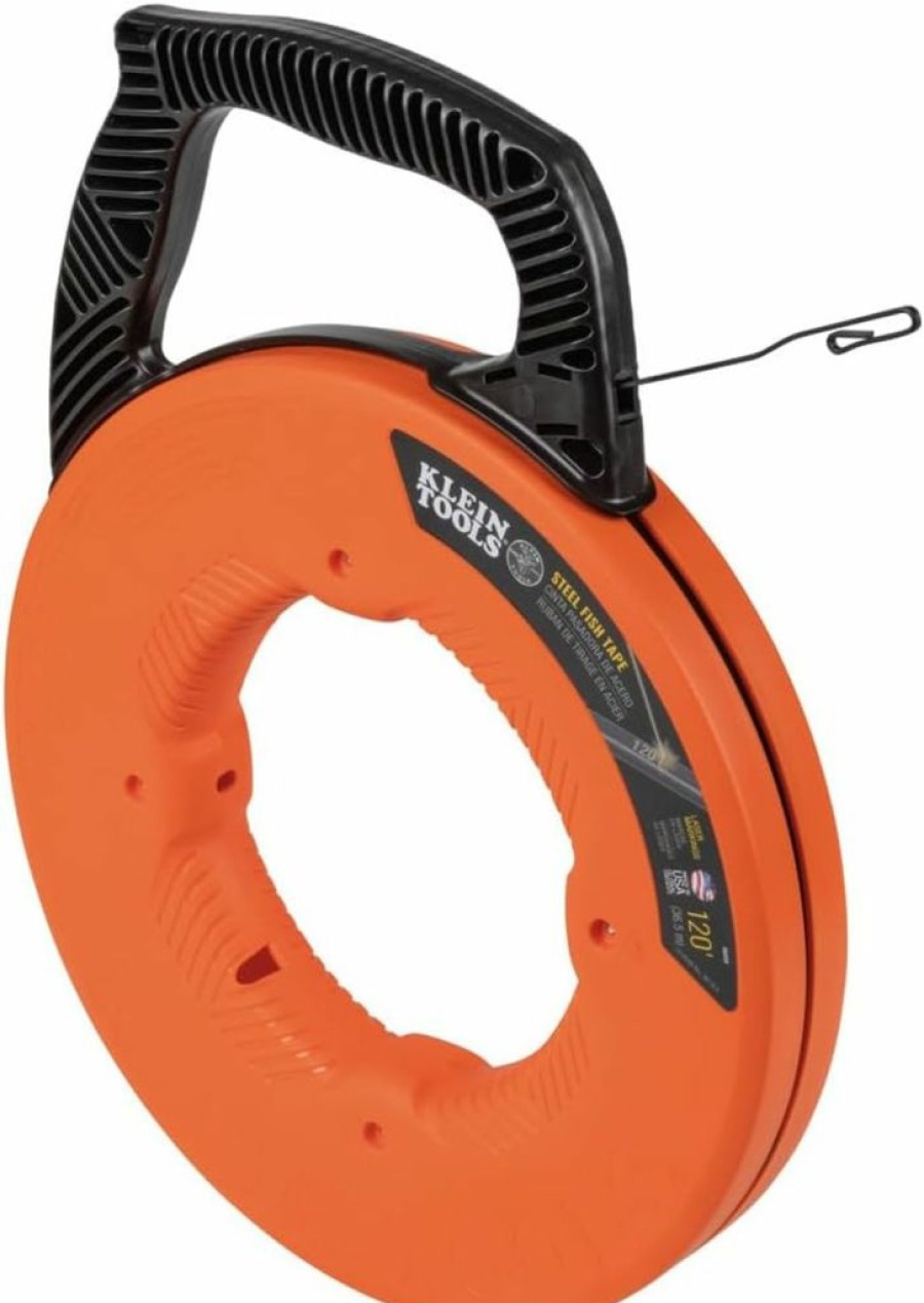 Klein Tools | Klein Tools 56333 Electrical Fish Tape, Steel Wire Puller With Double Loop Tip, Optimized Housing And Handle, 1/8-Inch X 120-Foot