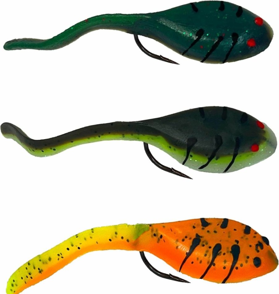 Delong Lures | Delong Lures 3" Tadpole Pre Rigged Fishing Lures For Bass, Animated Crappie Fishing Bait Scented Pre Rigged Fishing Tackle Fishing Lures For Freshwater