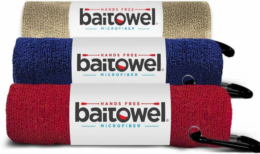 baitowel | Bait Towel 3 Pack Fishing Towels With Clip, Plush Microfiber Nap Fabric, 16X16, The Original Bait Towel Value 3 Pack