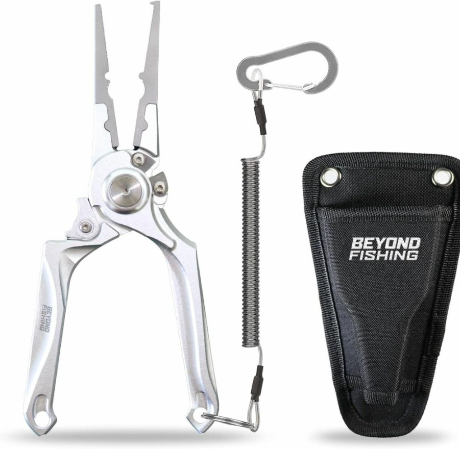 Beyond Braid | Beyond Fishing Pro Aluminum Series 8 Inch Multifunction Fishing Pliers, Saltwater Resistant Fishing Gear, Tungsten Carbide Cutters, Corrosion Resistant Teflon Coating With Sheath