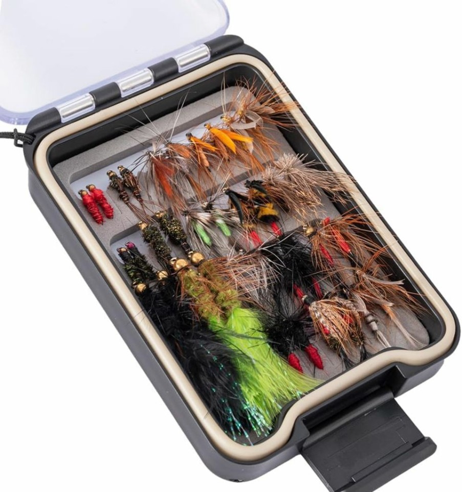 Ansnbo | Ansnbo 36Pcs Fly Fishing Flies Kit, Hand Tied Trout Bass Fly Assortment With Fly Box, Dry Wet Nymph Flies Streamers Fly Fishing Gear Gift