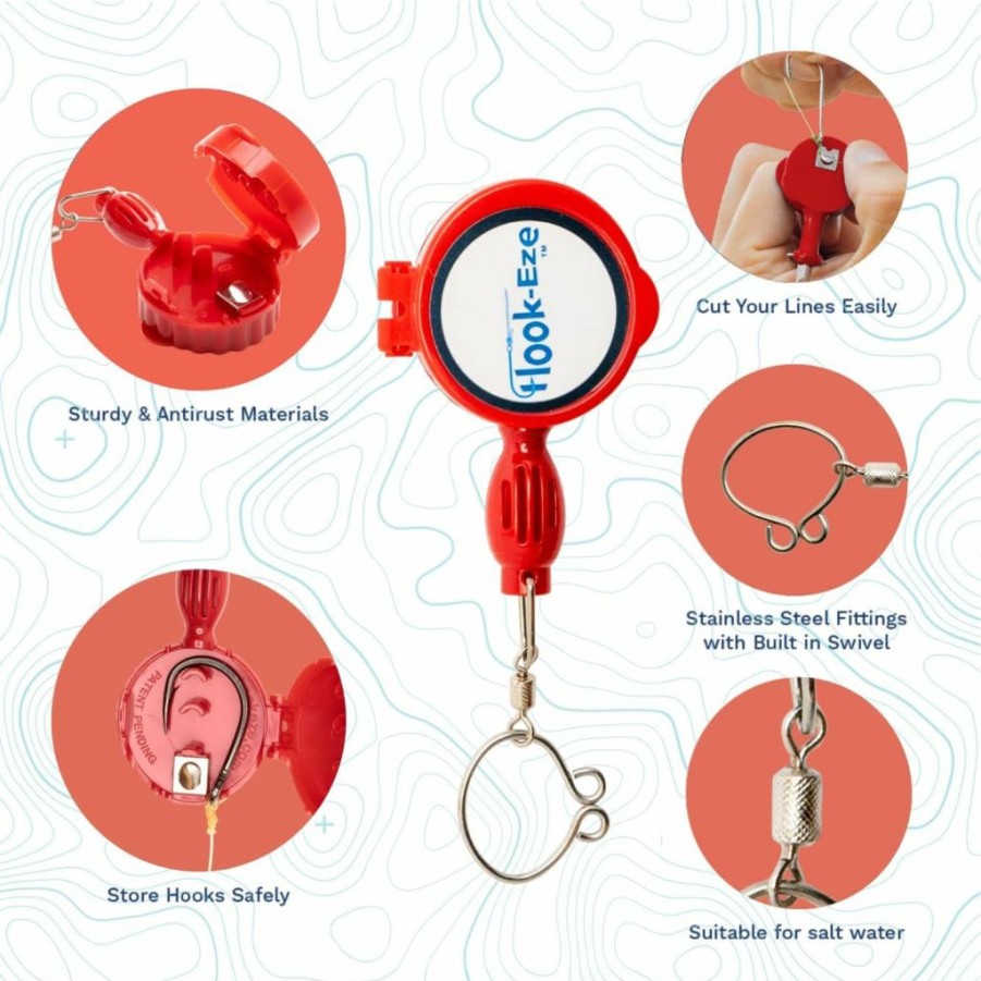 HOOK-EZE | Hook-Eze Fishing Knot Tying Tool - Fishing Accessories For Tieing Fishing Line To Fishing Hooks - Cover Sharp Hooks Fishing Equipment To Tie Knots Quick - For Fly Fishing Accessories