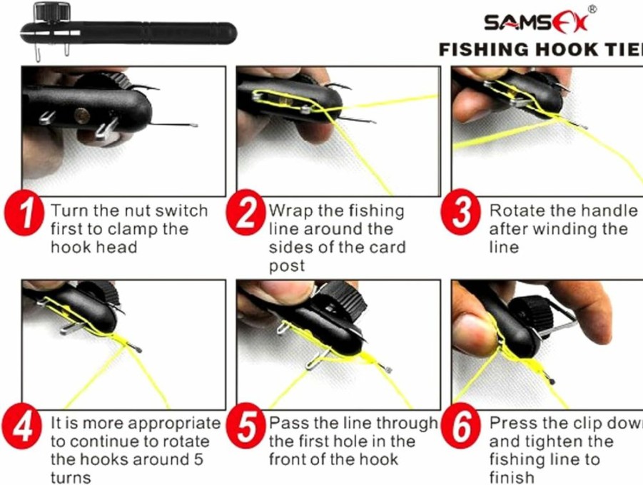 SAMSFX | Samsfx Fishing Knot Line Tying Tool And Hook Disgorger Combo Built In Hook Sharpener And Loop Tyer