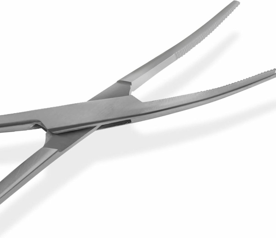 SURGICAL ONLINE | Surgical Online Versatile Angling Tools With 2Pc 5 Inch Fishing Forceps Set - Stainless Steel, Curved & Straight Hemostats, Serrated Jaws, Locking Mechanism, And Lightweight Design