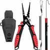 SAMSFX | Samsfx Fishing Pliers Fishing Gear With Rubber Handle, Lanyard, Braided Line Cutter And Sheath, Ice Fishing Gear, Fishing Gifts For Men