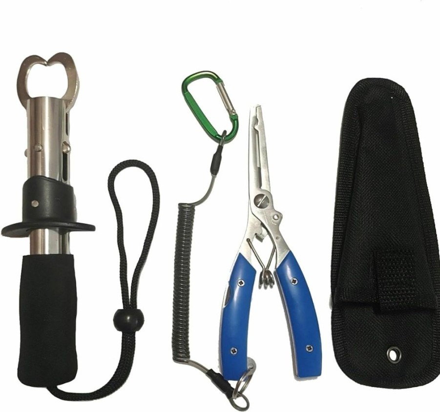 SMMYMGF | Smmymgf Muti-Function Fishing Pliers Kit, Fish Lip Gripper. Hook Remover Fishing Gear And Equipment With Lanyard, Line Cutter. Fishing Tools Set For Fly And Ice Fishing.