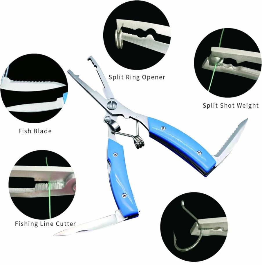 SMMYMGF | Smmymgf Muti-Function Fishing Pliers Kit, Fish Lip Gripper. Hook Remover Fishing Gear And Equipment With Lanyard, Line Cutter. Fishing Tools Set For Fly And Ice Fishing.