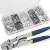 SILANON | Fishing Crimping Tool Kit,Stainless Steel Fishing Crimping Pliers Wire Rope Crimping Tool With 430Pcs 5 Sizes Aluminum Copper Barrel Crimp Sleeves Beads Set,4 Crimping Sizes