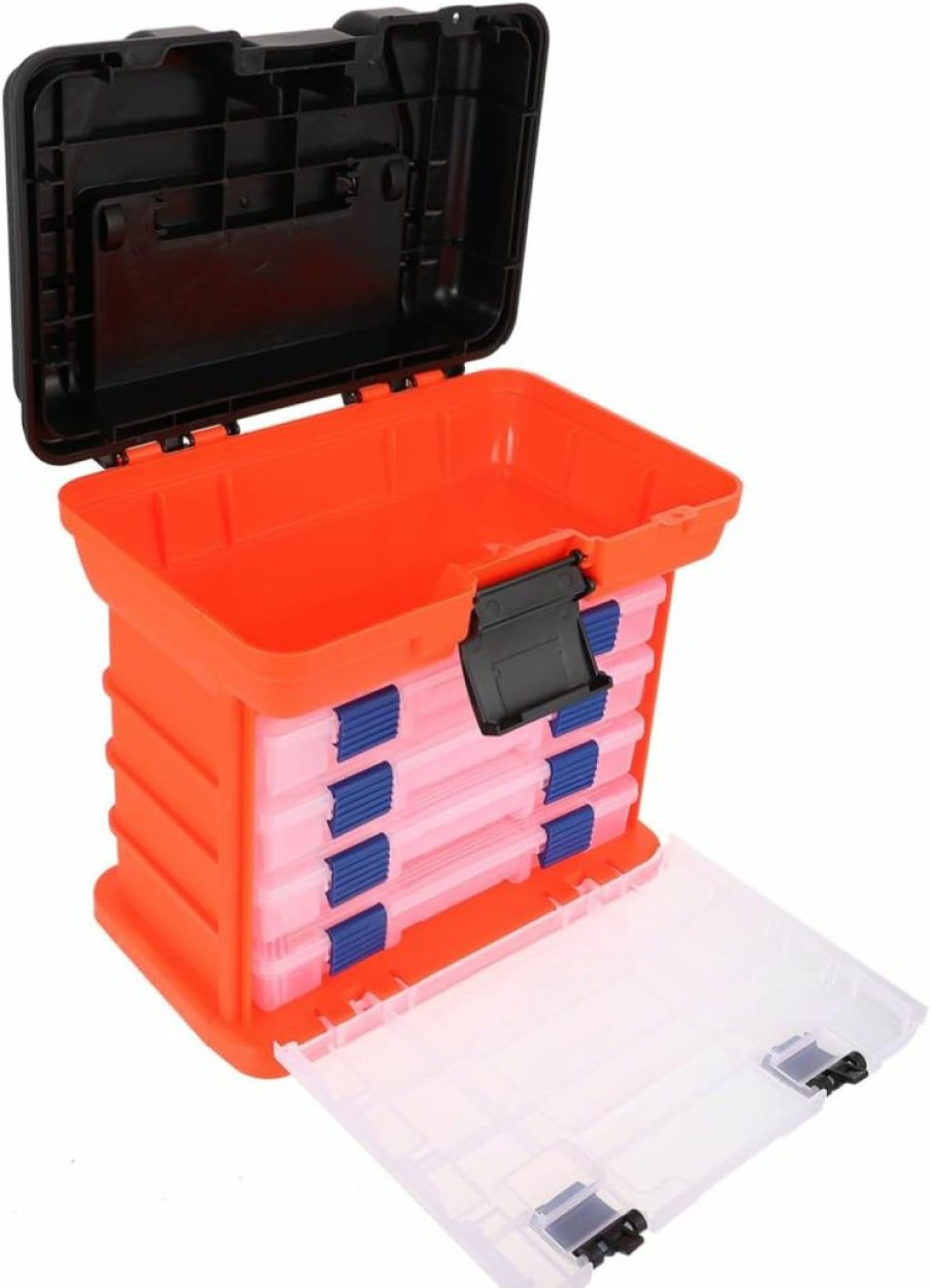 Yardwe | Yardwe 1 Set 4 Layers Tool Box Can Sit Plastic Fishing Gear