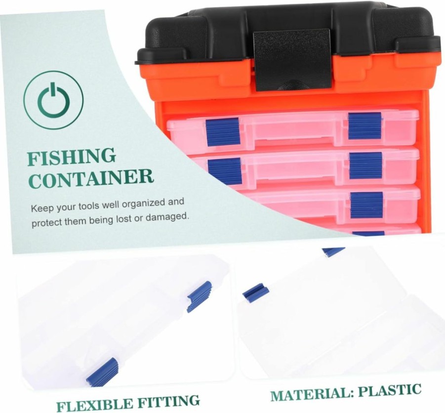 Yardwe | Yardwe 1 Set 4 Layers Tool Box Can Sit Plastic Fishing Gear