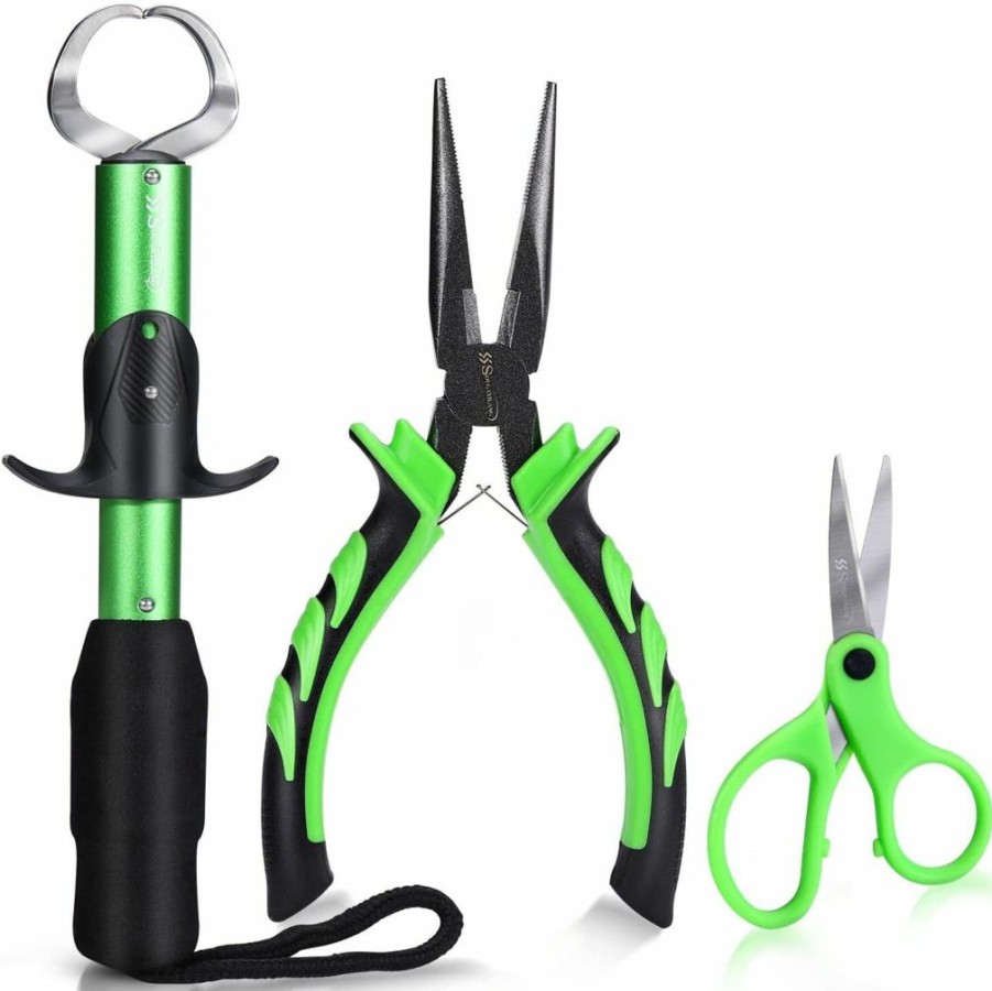 Sougayilang | Sougayilang Fishing Pliers 3 In 1 Fishing Tool Kit, With Fish Lip Gripper, Fishing Line Scissors