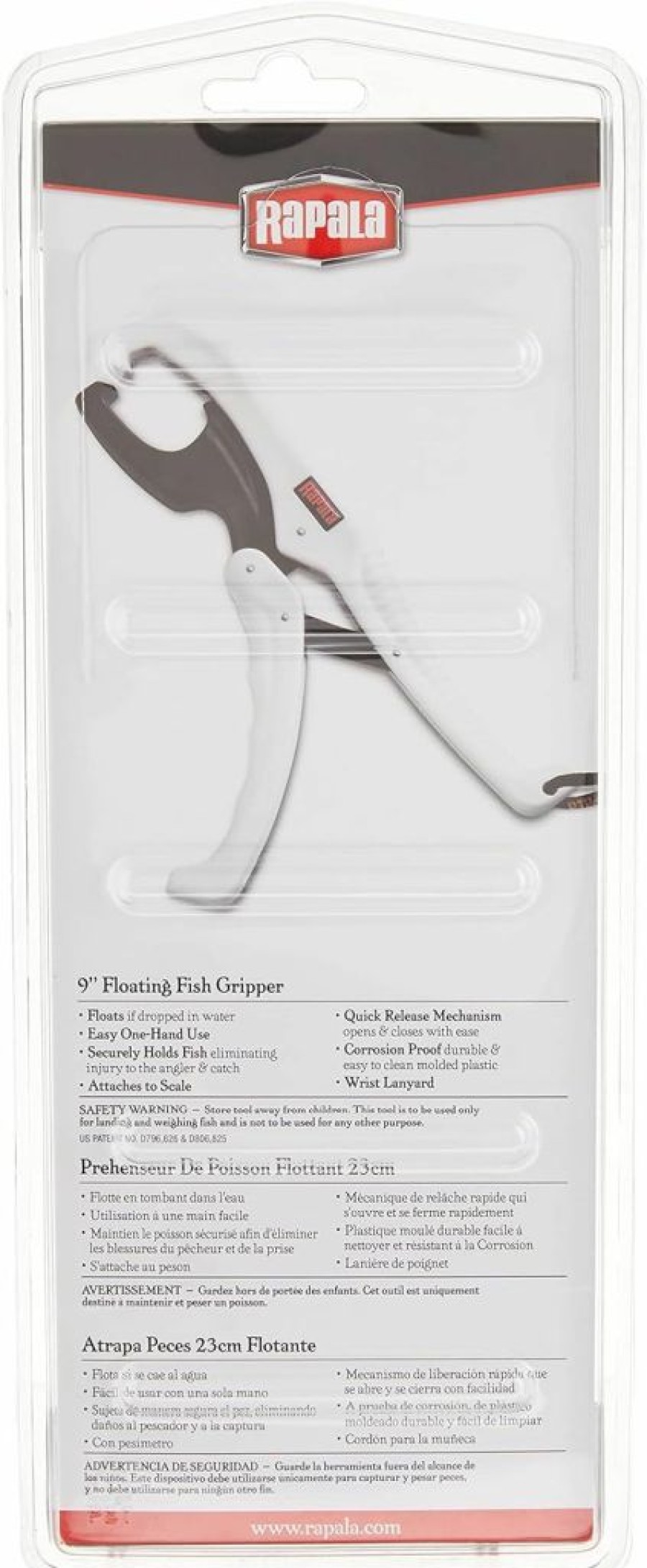 Rapala | Rapala 9" Floating Fish Gripper 9", White/Black