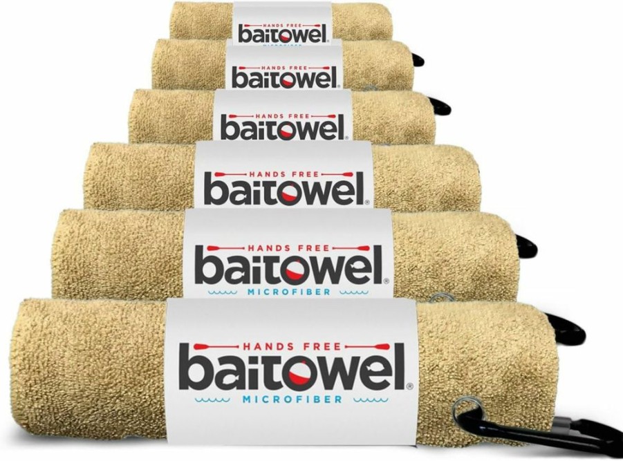 baitowel | Bait Towel 6 Pack Black Microfiber, 16X16, Clip