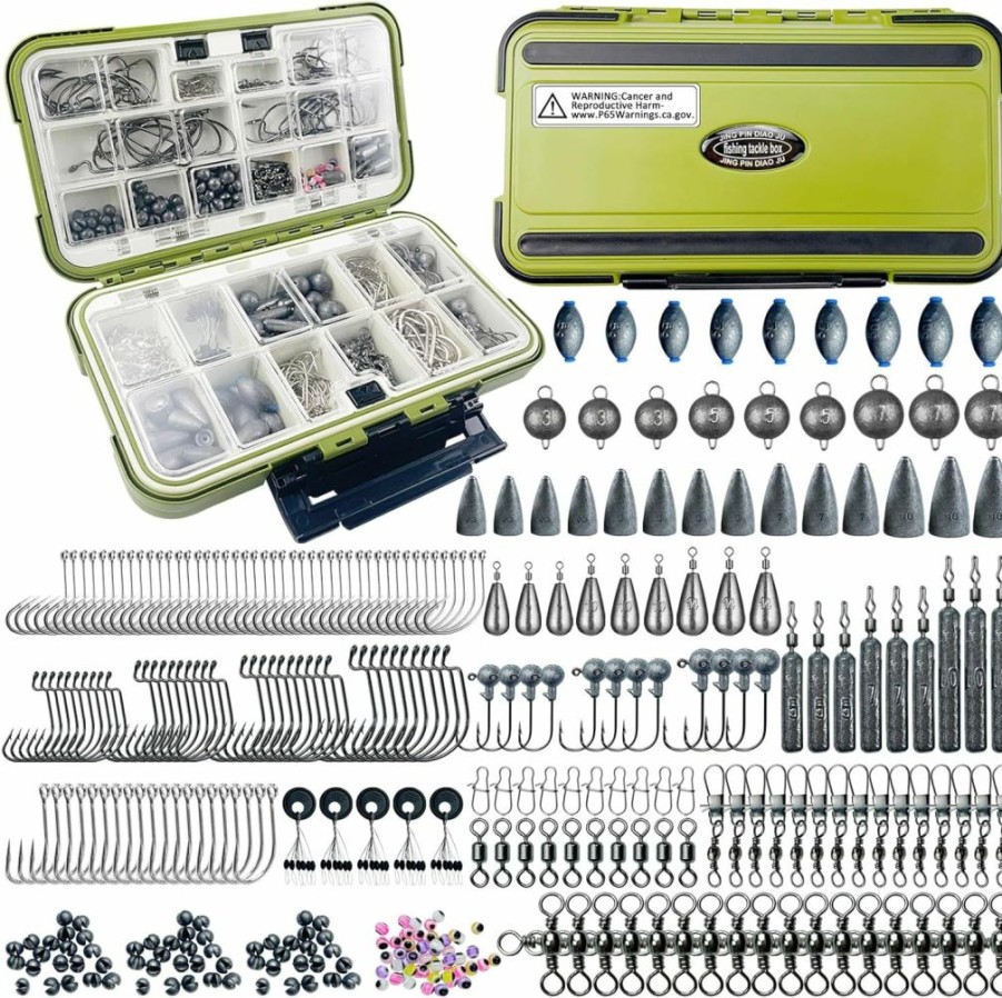 FREE FISHER | Free Fisher 306Pcs Fishing Lure Accessories Kit Including Fishing Hooks, Fishing Sinkers Weights, Fishing Rubber Bobber, Jigs,Fishing Beads, Fishing Swivels Snaps, Fishing Gear Kit With Tackle Box