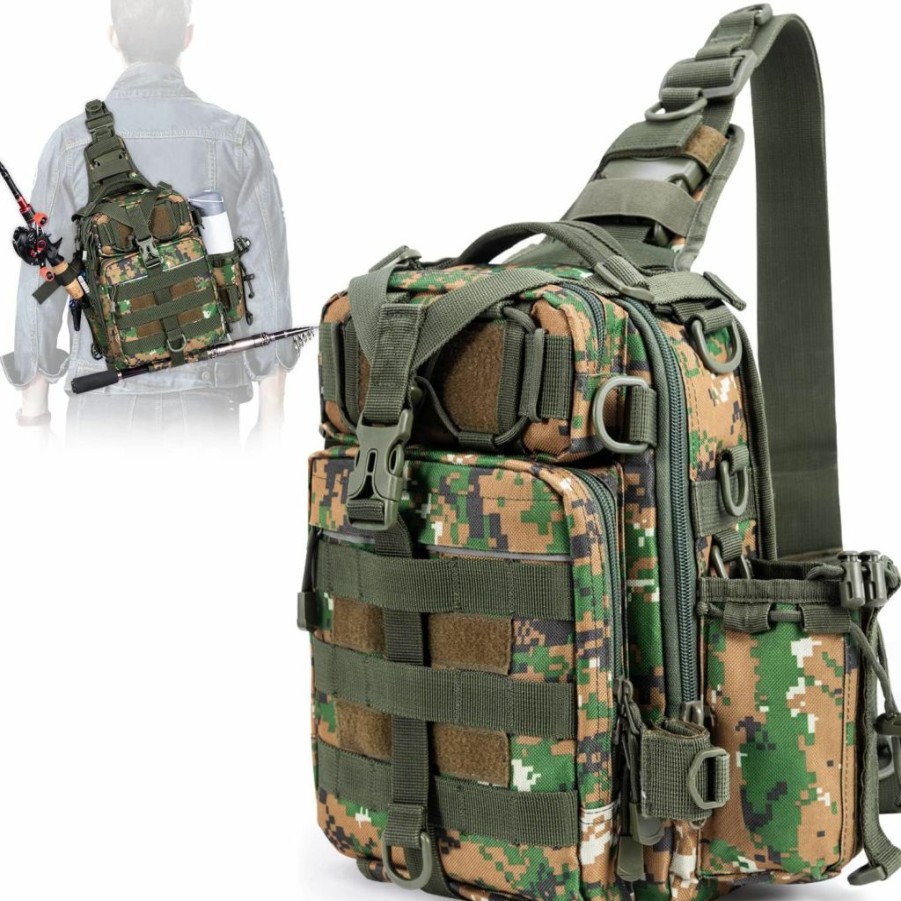 BLISSWILL | Blisswill Fishing Backpack With Rod Holder Fishing Tackle Bag Fishing Gear Bag