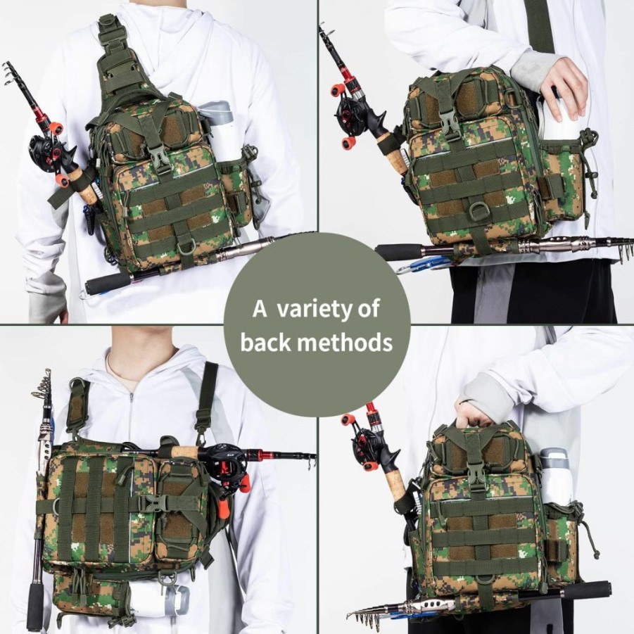 BLISSWILL | Blisswill Fishing Backpack With Rod Holder Fishing Tackle Bag Fishing Gear Bag